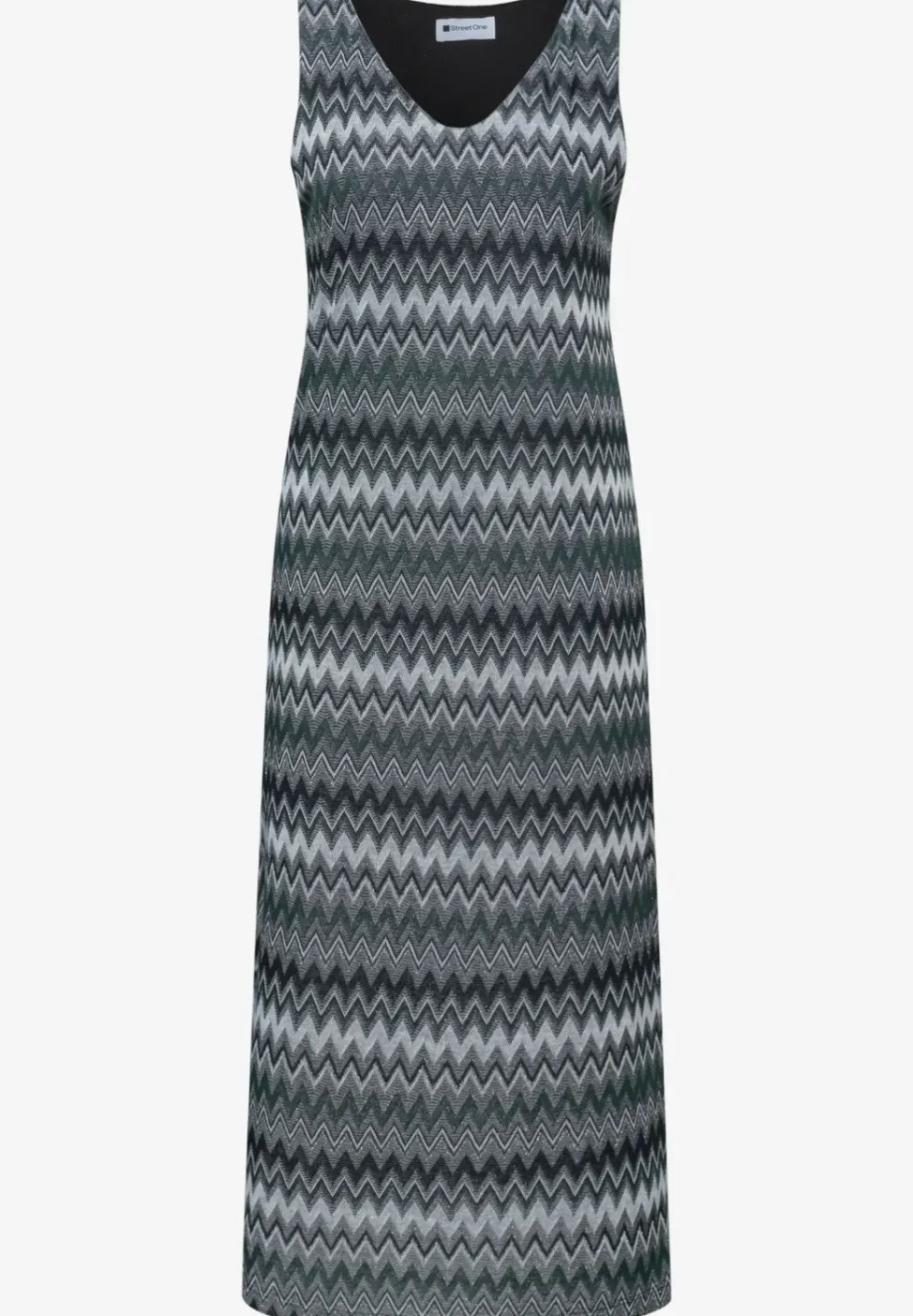 Midi-Kleid mit V-Neck in Jacquard-Qualität