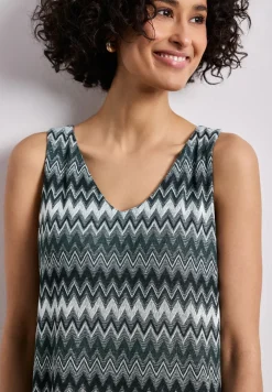 Midi-Kleid mit V-Neck in Jacquard-Qualität