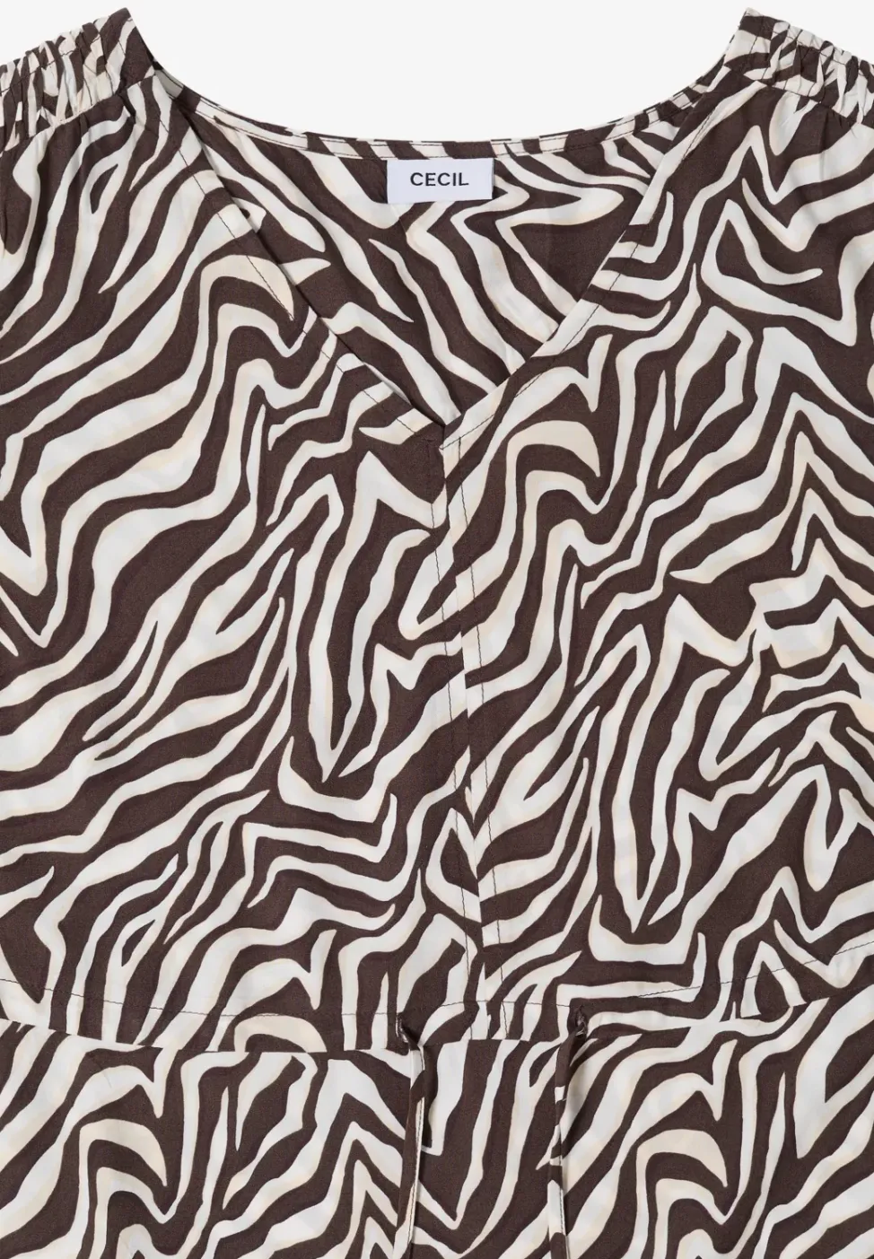 Midikleid mit V-Neck und Zebraprint
