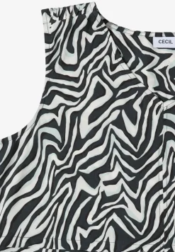Midikleid mit V-Neck und Zebraprint