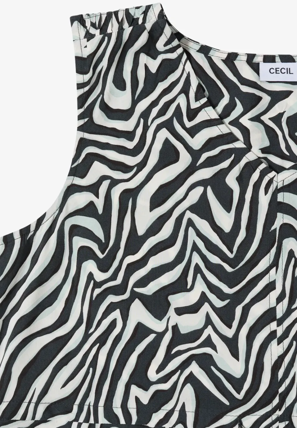 Midikleid mit V-Neck und Zebraprint