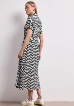 Midi-Kleid mit Zick-Zack-Muster