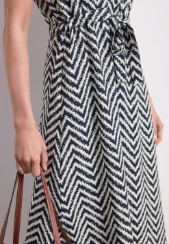 Midi-Kleid mit Zick-Zack-Muster