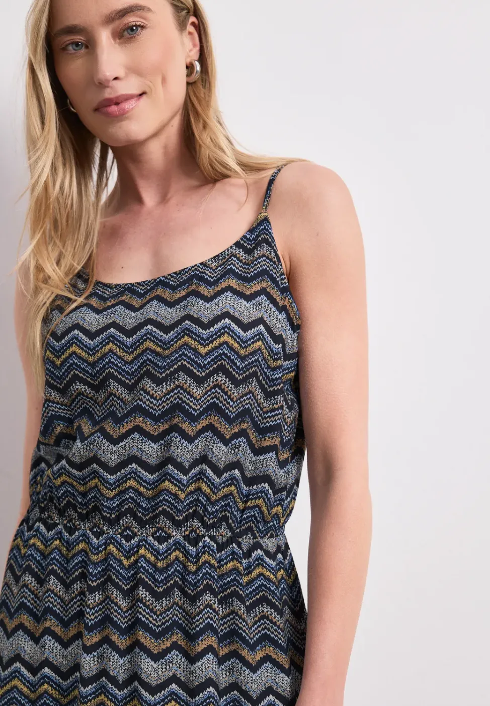 Midi-Kleid mit Zick-Zack-Muster