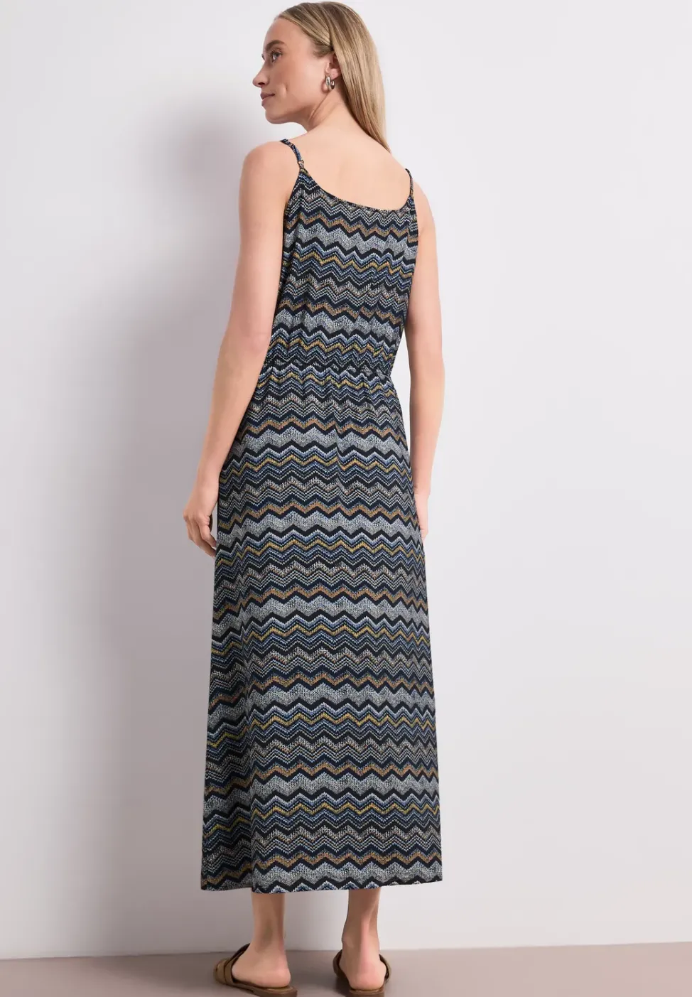Midi-Kleid mit Zick-Zack-Muster