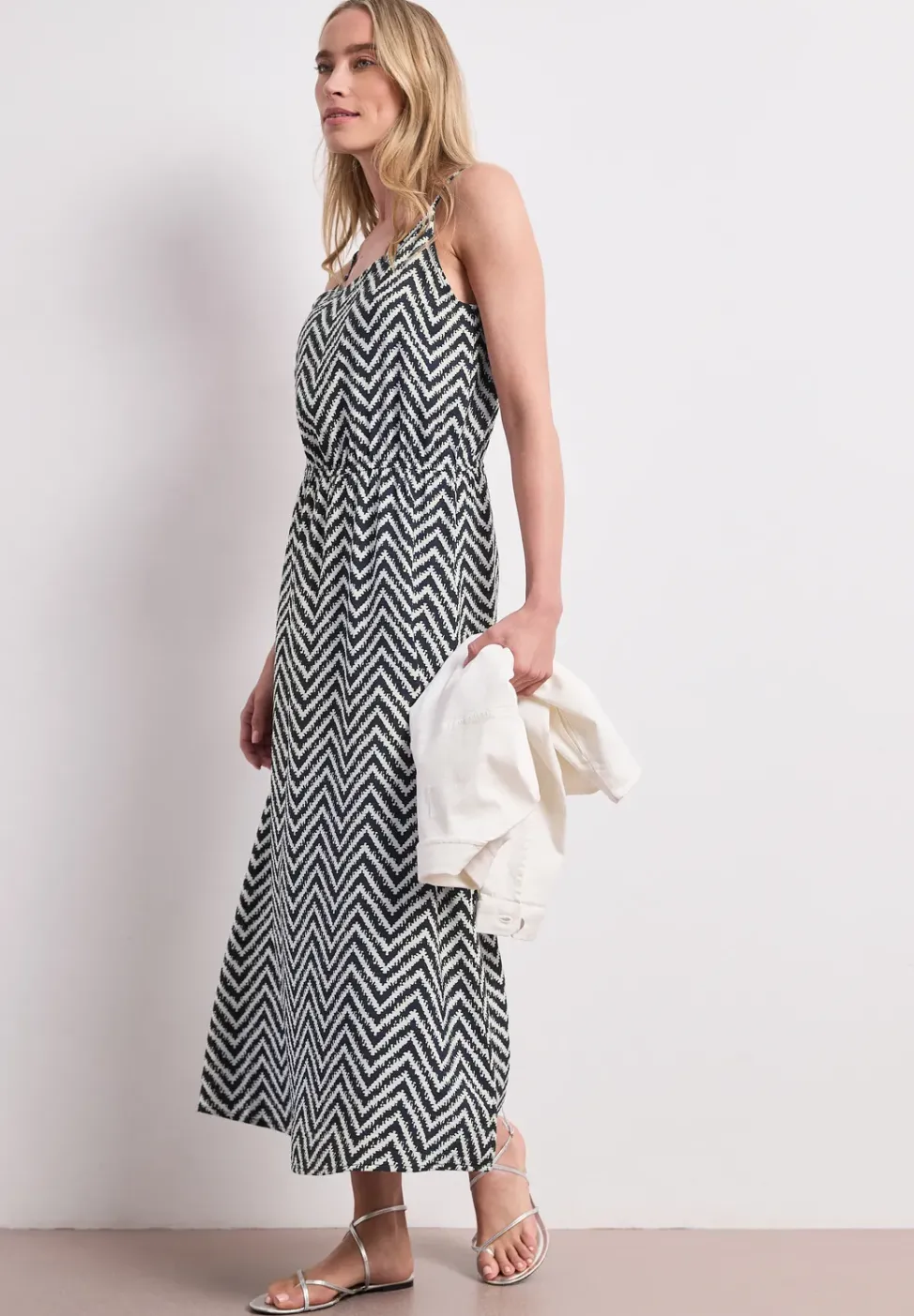 Midi-Kleid mit Zick-Zack-Muster