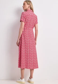 Midi-Kleid mit Zick-Zack-Muster