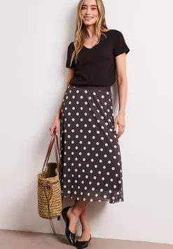 Midi-Rock aus Mesh mit Print