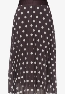 Midi-Rock aus Mesh mit Print