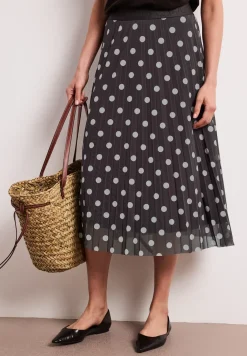 Midi-Rock aus Mesh mit Print