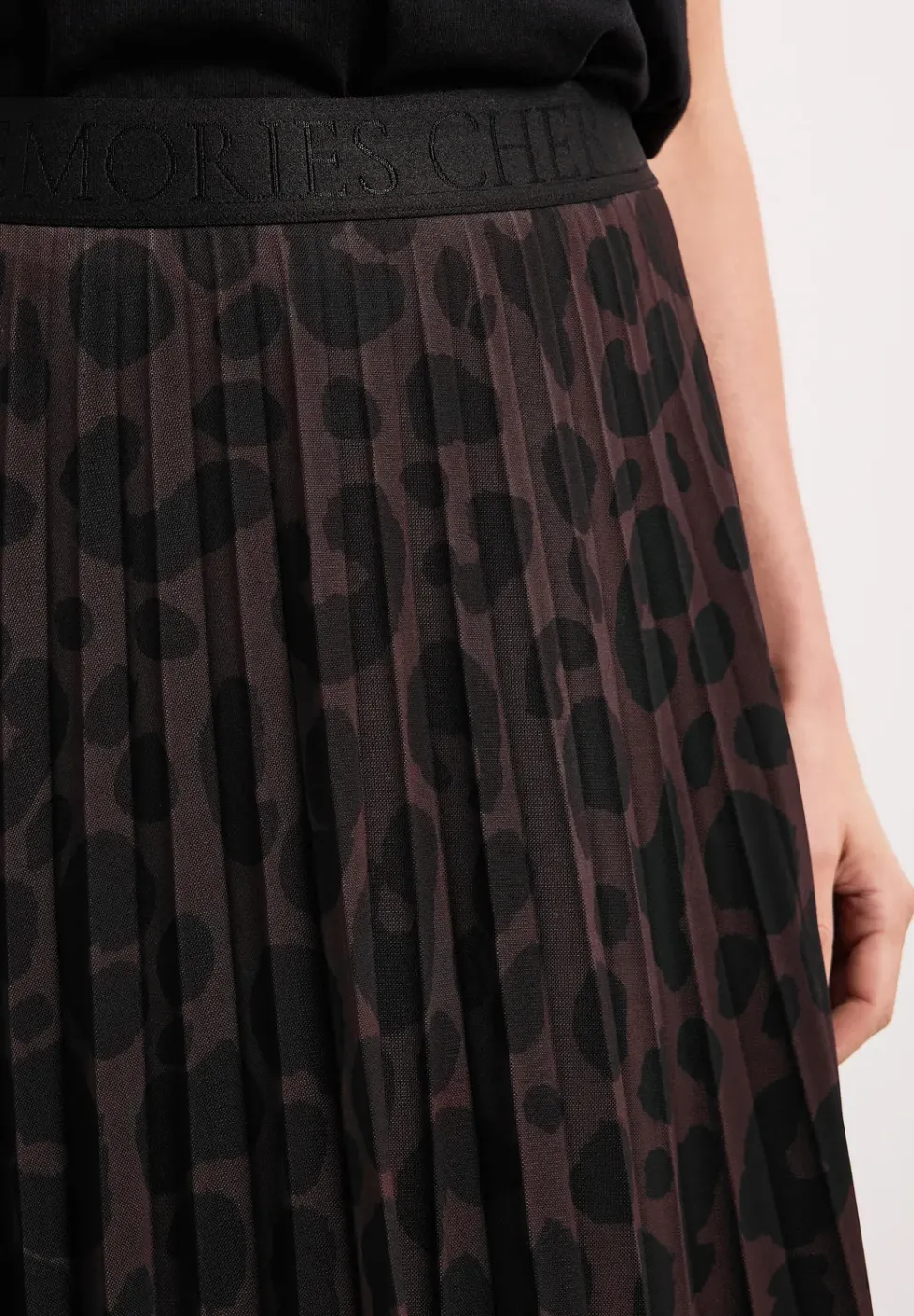 Midi-Rock aus Mesh mit Print