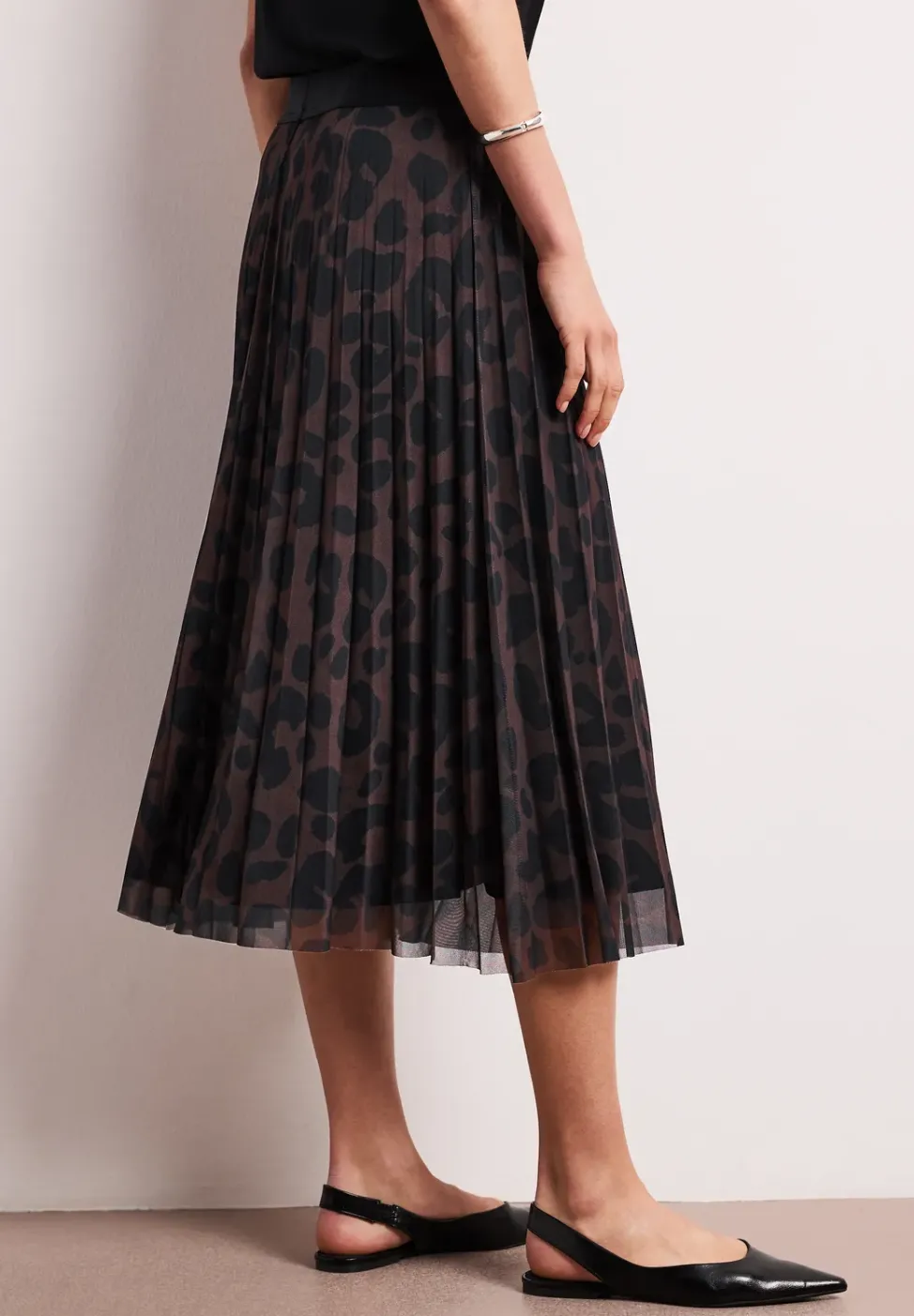 Midi-Rock aus Mesh mit Print