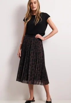 Midi-Rock aus Mesh mit Print