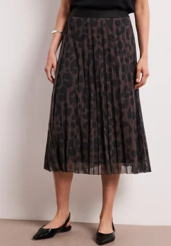 Midi-Rock aus Mesh mit Print