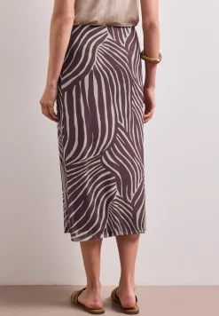 Midi-Rock aus Mesh mit Print