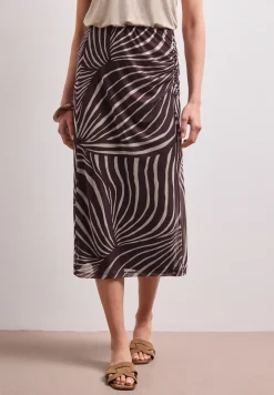 Midi-Rock aus Mesh mit Print