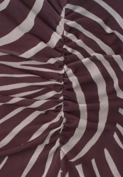 Midi-Rock aus Mesh mit Print