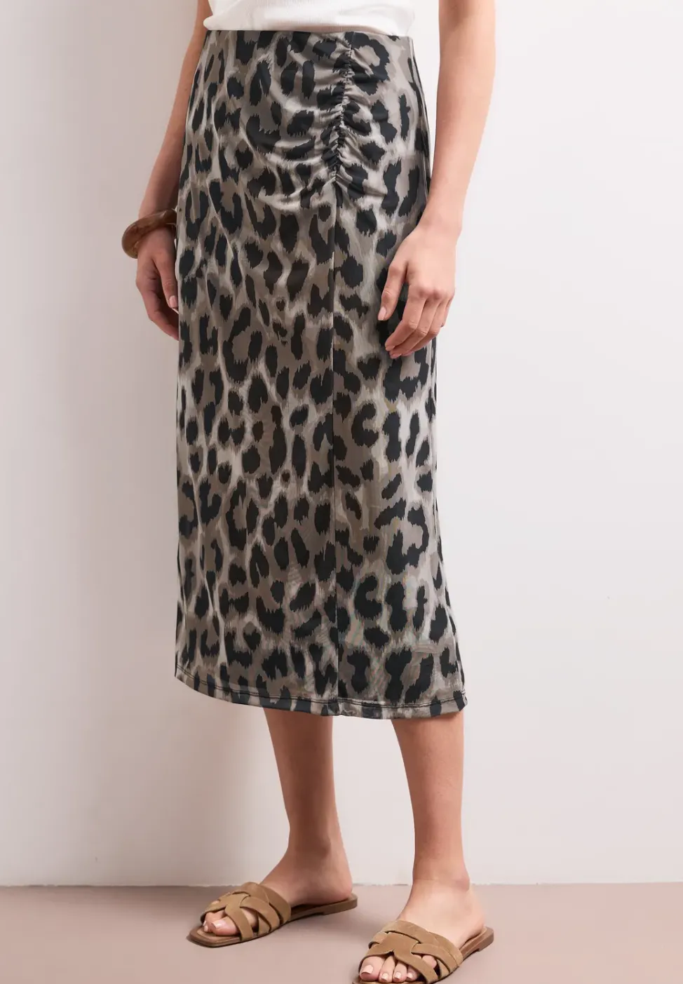 Midi-Rock aus Mesh mit Print