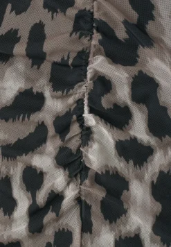 Midi-Rock aus Mesh mit Print