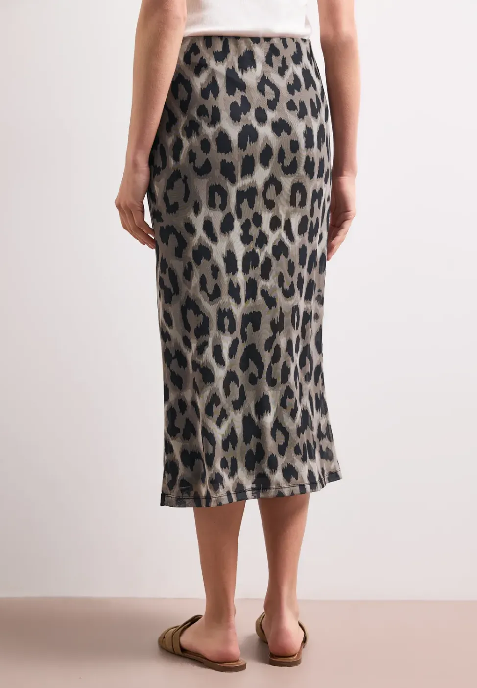 Midi-Rock aus Mesh mit Print