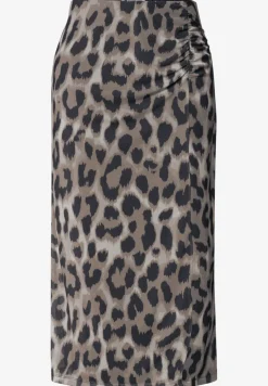 Midi-Rock aus Mesh mit Print