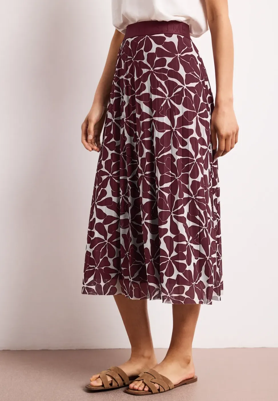 Midi-Rock aus Mesh mit Print