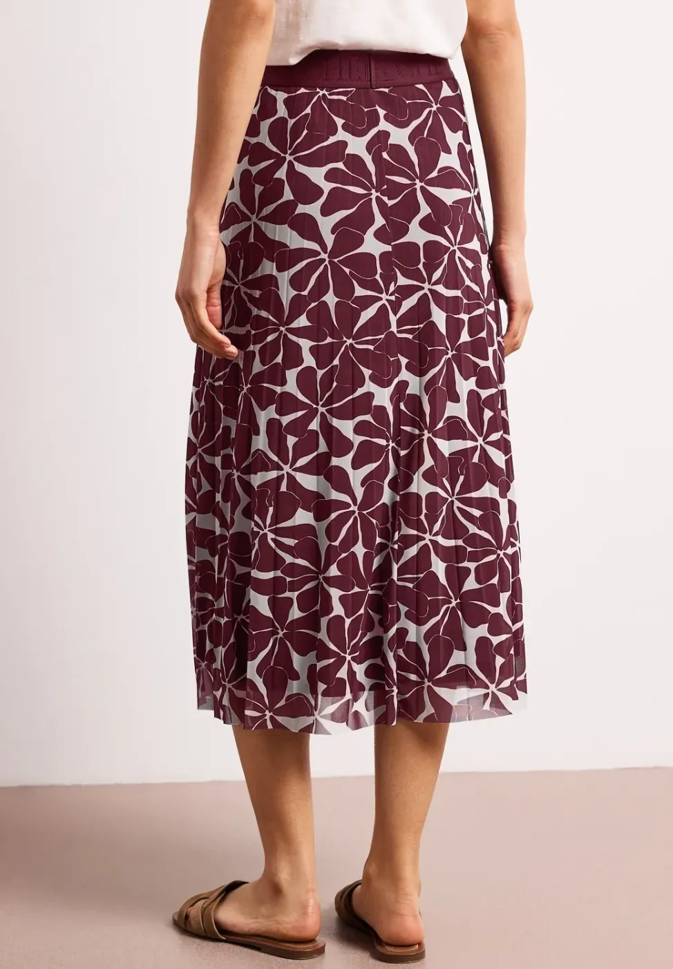 Midi-Rock aus Mesh mit Print