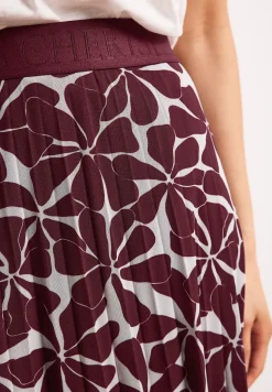 Midi-Rock aus Mesh mit Print