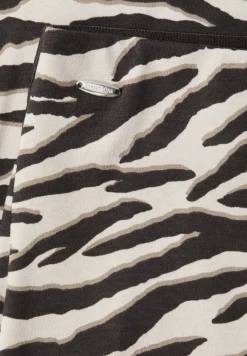 Midi-Rock mit Schlitz und Animal Print