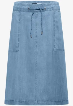 Midi-Rock mit Taschen in Denim-Optik
