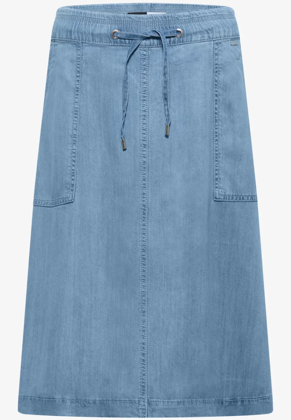 Midi-Rock mit Taschen in Denim-Optik
