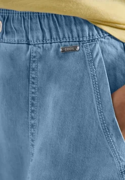 Midi-Rock mit Taschen in Denim-Optik
