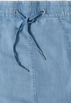 Midi-Rock mit Taschen in Denim-Optik