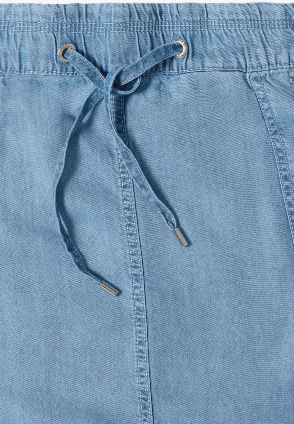 Midi-Rock mit Taschen in Denim-Optik