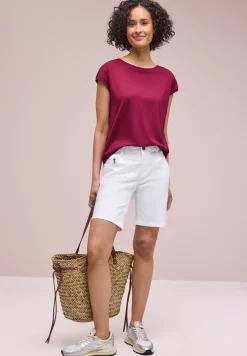 Mid Waist Bermuda in Satin-Optik