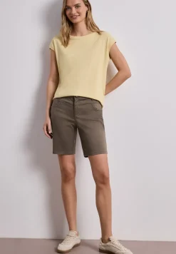 Mid Waist Bermuda in Satin-Optik