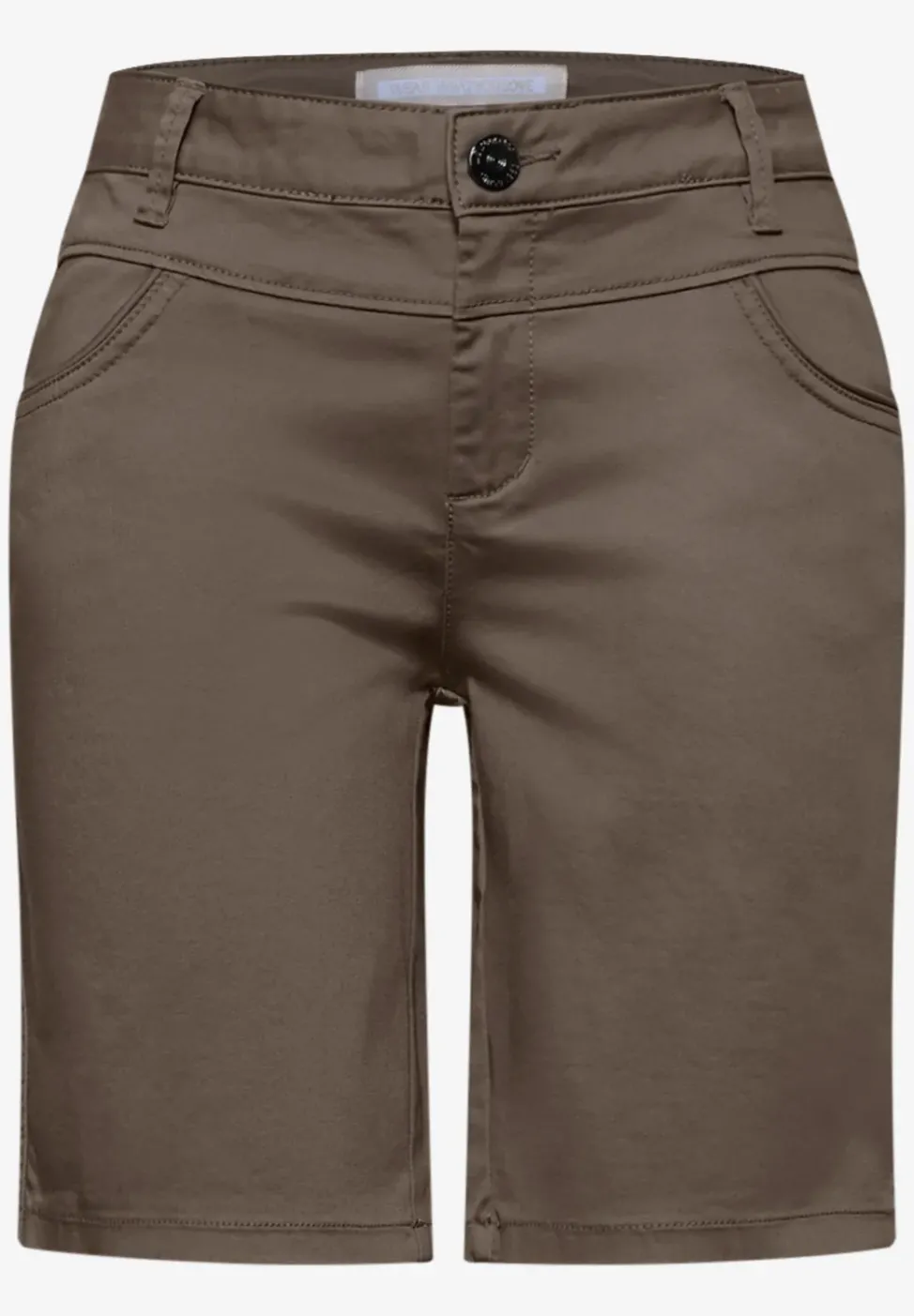 Mid Waist Bermuda in Satin-Optik
