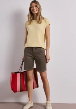 Mid Waist Bermuda in Satin-Optik
