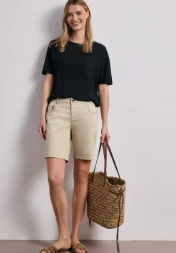 Mid Waist Bermuda in Satin-Optik