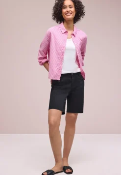 Mid Waist Bermuda in Satin-Optik