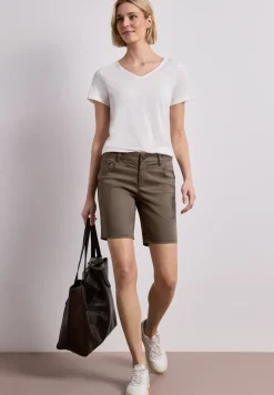 Mid Waist Bermuda in Satin-Optik