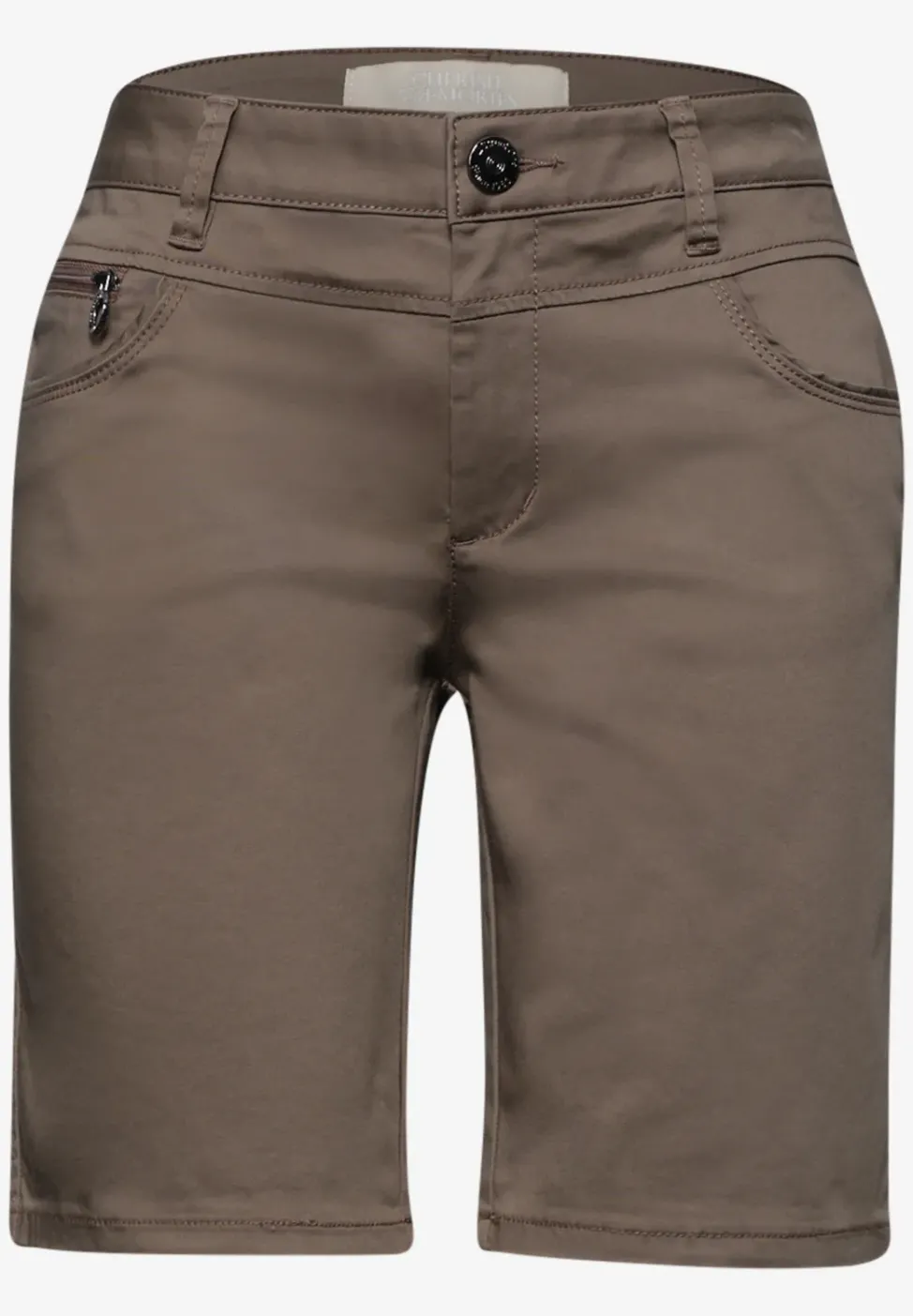 Mid Waist Bermuda in Satin-Optik