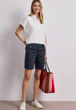 Mid Waist Bermuda in Satin-Optik