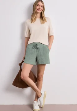 Mid Waist Shorts aus Musselinstoff