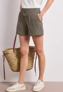 Mid Waist Shorts aus Musselinstoff