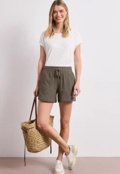 Mid Waist Shorts aus Musselinstoff