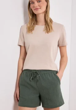 Mid Waist Shorts aus Musselinstoff