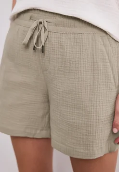 Mid Waist Shorts aus Musselinstoff