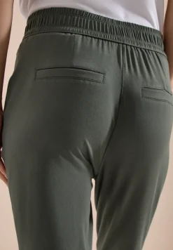 Mid Waist Slim Leg Hose im Casual Fit