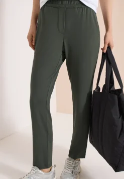 Mid Waist Slim Leg Hose im Casual Fit